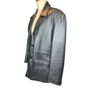 Hudson  womens genuine leather jacket  Med 36/38 ch 27 long  excellent condition